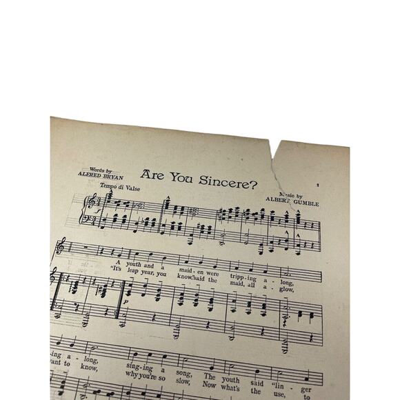 1908 Are You Sincere Sheet Music A Bryan A Gumble Adele Ritchie Vaudeville - Picture 3 of 10